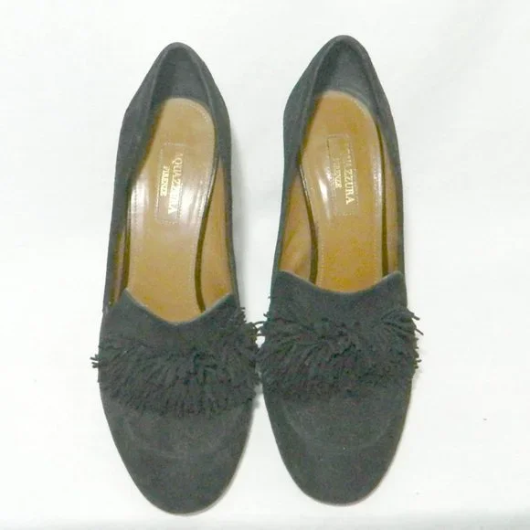Aquazzura Wild Thing Fringe Black Pumps EU 38.5 - Picture 2 of 8
